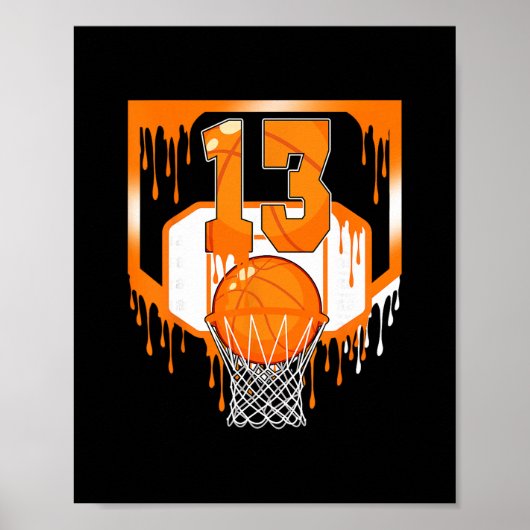 Poster 13th Birthday Sketll Drip Ice Cream 13 Year Old Pa (Devant)