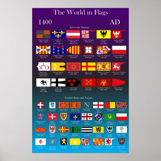Poster 1400 AD drapeaux du monde (Devant)
