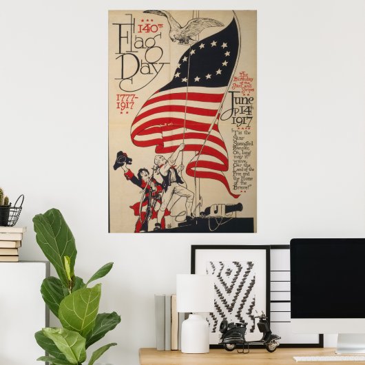 Poster 140e Jour du drapeau (Bureau à domicile)