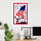 Poster 140e Jour du drapeau ~ Publicité Vintage (Bureau à domicile)