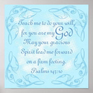 Poster 143:10 de psaume de prière de vers de bible