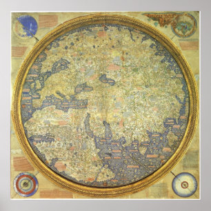 Poster 1460 La carte du monde inversée Fra Mauro