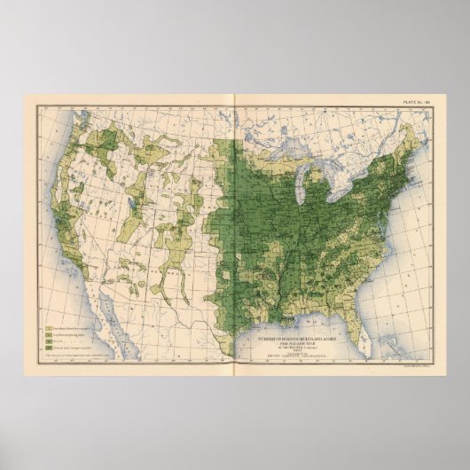 Poster 149 Chevaux, mules, ânes/km² (Devant)