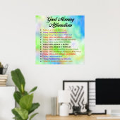 Poster 14 Affirmations du bon matin - Pensée positive (Bureau à domicile)