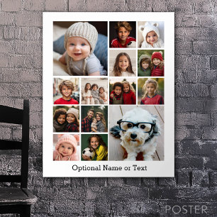 Poster 14 Collage de photos - Moderne Minimaliste Blanc