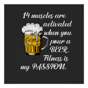 Poster 14 Muscles activés lorsque vous versez une bière.