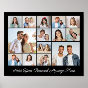 Poster 14 Photo Collage Ajoutez Votre Propre Salutation