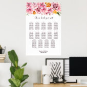 Poster 14 Table Élégant Chartes de Siège de Mariage Flora (Bureau à domicile)