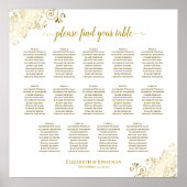Poster 14 Table Ornements Dorés Plan de Table de Mariage  (Devant)