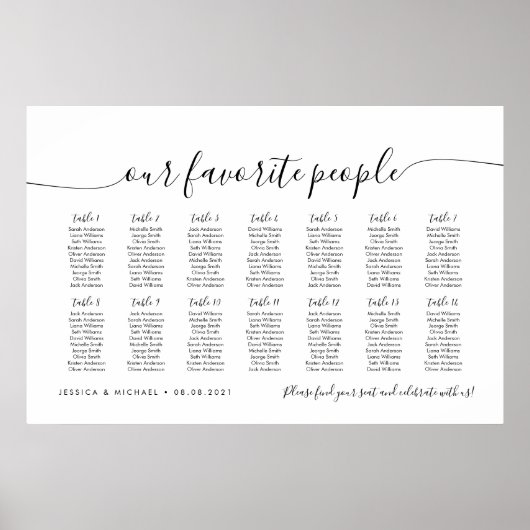 Poster 14 Tables Modernes Nos préférés Tableaux (Devant)