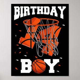 Poster 14e anniversaire Basketball enfants