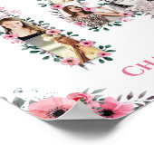 Poster 14e anniversaire Fille rose Photo Collage Blanc (Coin)