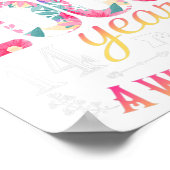 Poster 14e anniversaire Fleurs Cadeau pour les filles née (Coin)