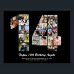 Poster 14e anniversaire Numéro 14 Photo personnalisée Col<br><div class="desc">Marquez des années de merveilleux souvenirs et des aventures avec ce captivant 14e anniversaire Numéro de photo Collage. Ce modèle personnalisable est le mélange parfait de créativité et de sentiment, vous permettant de créer un cadeau vraiment mémorable et personnalisé pour la journée spéciale de votre être cher. Capturez l'essence d'années...</div>
