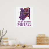 Poster 150 ans Pinball Assistant Arcade Anniversaire (Cuisine)