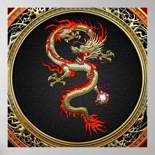 Poster [150] Golden Chinese Dragon Fucanglong (Devant)