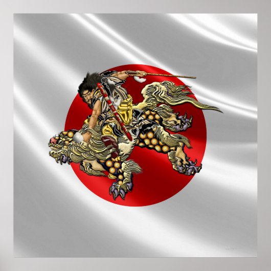 Poster [150] Hokusai - Shoki Riding Shishi Lion (Devant)