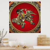 Poster [150] Hokusai - Shoki Riding Shishi Lion (Cuisine)