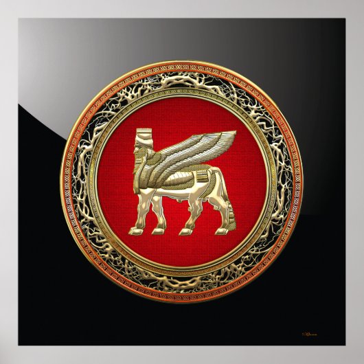 Poster [150] Lamassu à ailes babyloniennes [3D] (Devant)