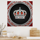 Poster [150] Prince-Princesse King-Queen Crown [Argent] (Cuisine)