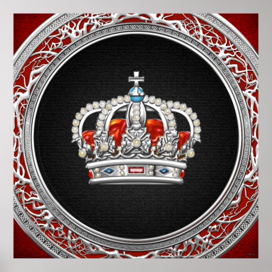 Poster [150] Prince-Princesse King-Queen Crown [Argent] (Devant)