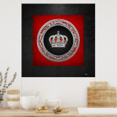 Poster [150] Prince-Princesse King-Queen Crown [Argent] (Cuisine)