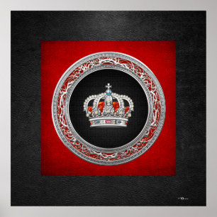 Poster [150] Prince-Princesse King-Queen Crown [Argent]
