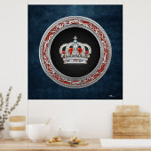 Poster [150] Prince-Princesse King-Queen Crown [Argent] (Cuisine)