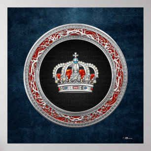 Poster [150] Prince-Princesse King-Queen Crown [Argent]