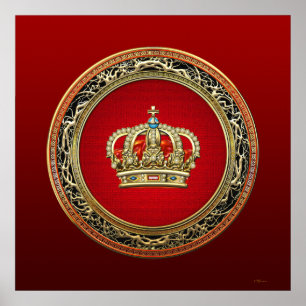 Poster [150] Prince-Princesse King-Queen Crown [Belg.Gold
