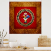 Poster [150] Rosy Cross (Croix Rose) sur Red & Gold (Cuisine)