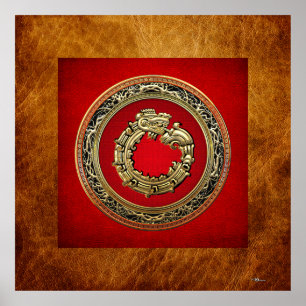 Poster [150] Serpent Dieu Quetzalcoatl [Or]