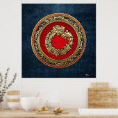 Poster [150] Serpent Dieu Quetzalcoatl [Or] (Cuisine)