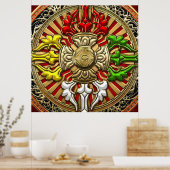 Poster [150] Tibétain Double Dorje Mandala (Cuisine)