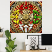 Poster [150] Tibétain Double Dorje Mandala (Bureau à domicile)