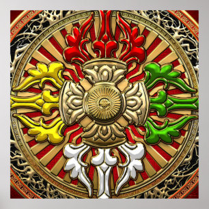 Poster [150] Tibétain Double Dorje Mandala