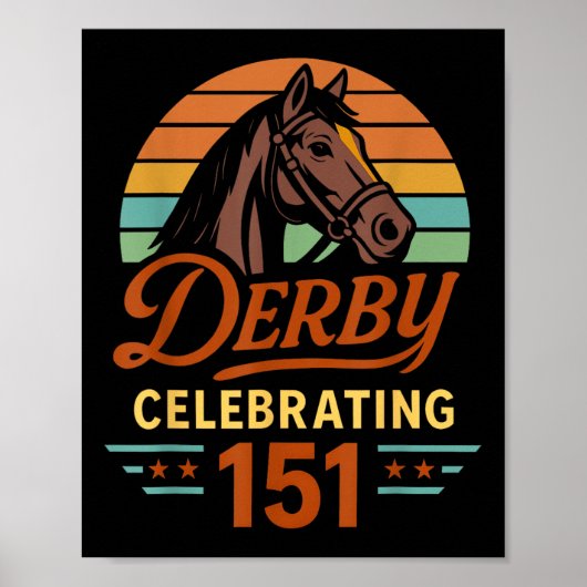 Poster 151e Journée du Derby de course de chevaux célébra (Devant)