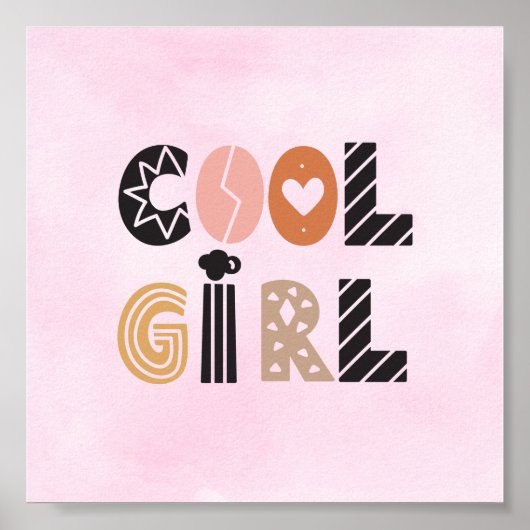 Poster (15,2 x 15,2 cm) - Cool Girl (Devant)