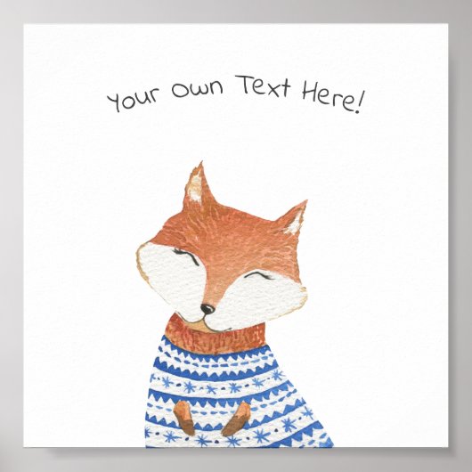 Poster (15,2 x 15,2 cm) - Cute Little Fox (Devant)