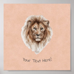 Poster (15,2 x 15,2 cm) - Lion