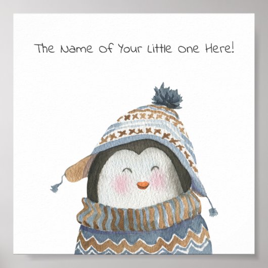 Poster (15,2 x 15,2 cm) - Little Penguin (Devant)