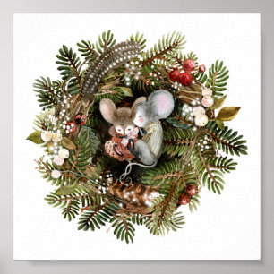Poster (15,2 x 15,2cm) - Two Mice