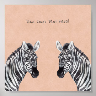 Poster (15,2 x 15,2cm) - Zebra