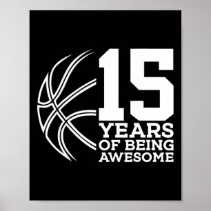 Poster 15 ans d'être génial Bysketbyll 15e anniversaire