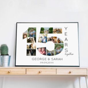 Poster 15 ans ensemble Mariage Anniversaire 13 Photo