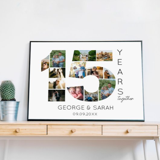 Poster 15 ans ensemble Mariage Anniversaire 13 Photo