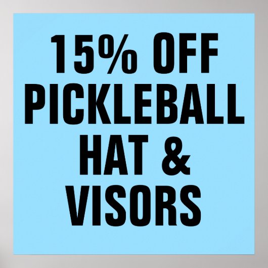 Poster 15% DE BON CHickleball Casquettes et visiteurs (Devant)