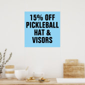 Poster 15% DE BON CHickleball Casquettes et visiteurs (Cuisine)