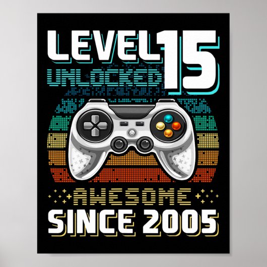 Poster 15 Déverrouillé Awesome 2005 jeu vidéo 15e anniver (Devant)