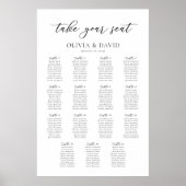 Poster 15 Tables Élégantes Trouvez Votre Siège Carte De S (Devant)